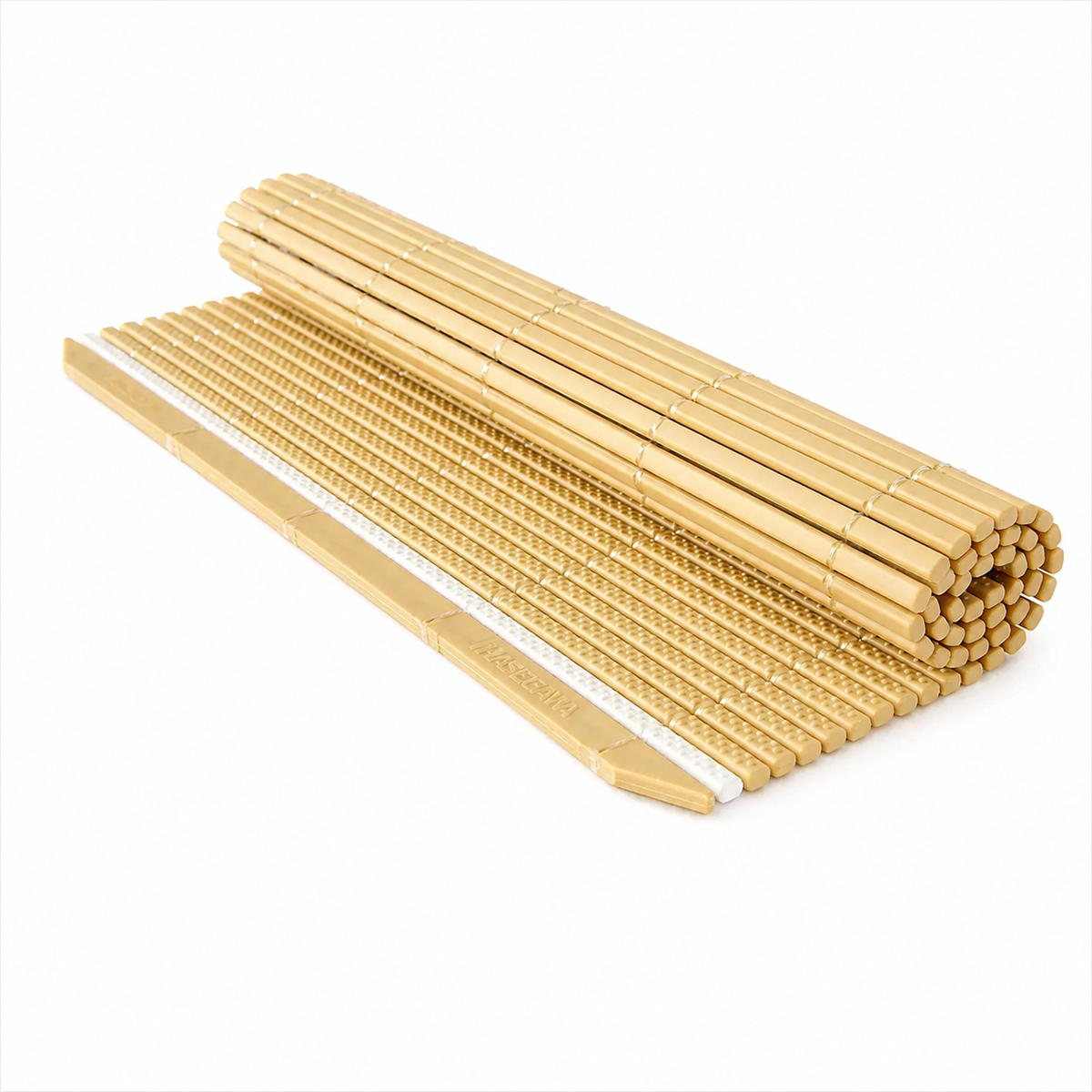 Makisu sushi tekerő alátét 250 × 165 mm polipropilénből. Higiénikus alternatíva a bambusz helyett, további fólia nélkül, mosogatógépben mosható.