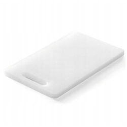 Hendi vágódeszka 300x200 mm fogantyúval, tartós HDPE anyagból. Kétoldalas használat, kíméletes a kések éléhez, és biztonságos élelmiszerrel való érintkezéshez.