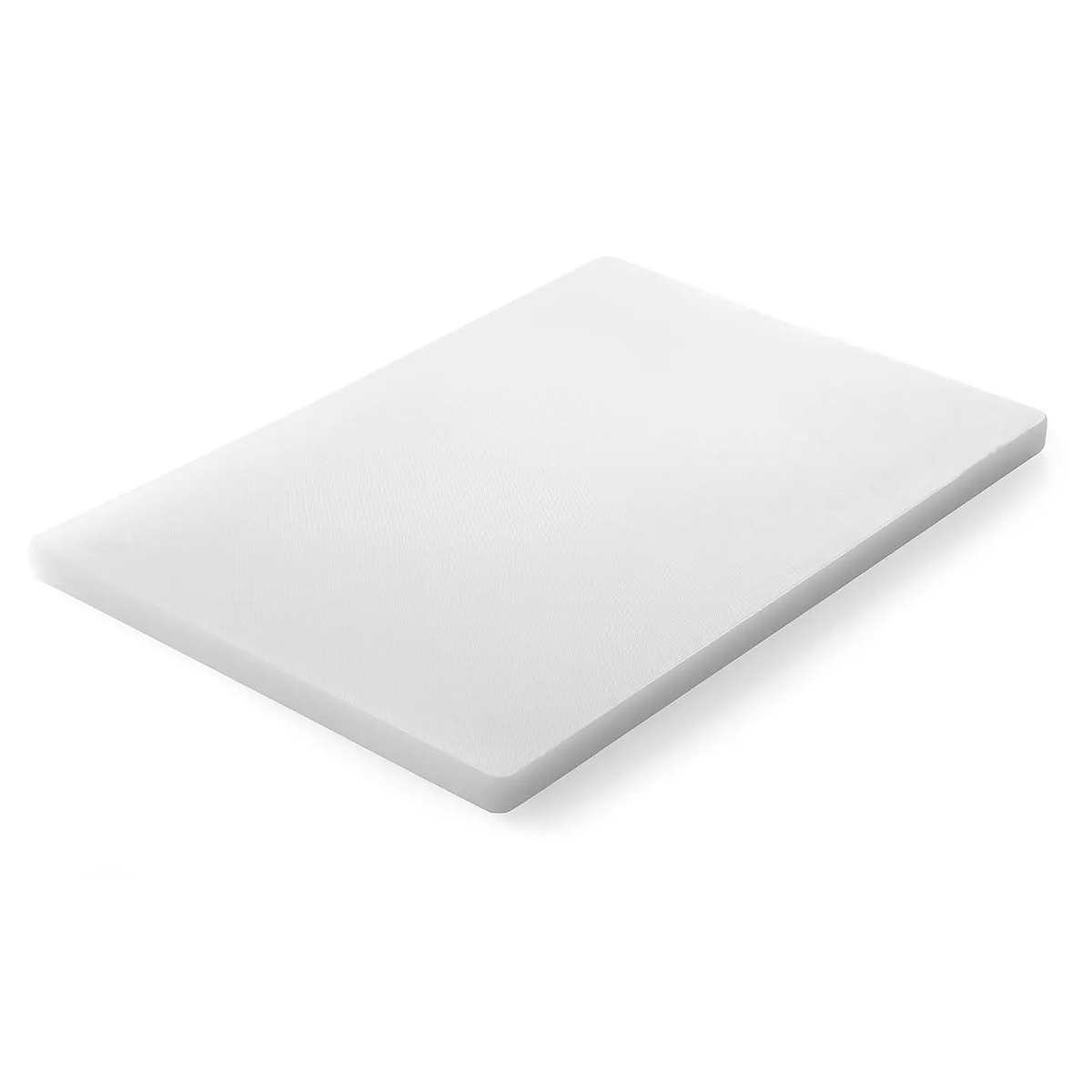 Fehér Hendi vágódeszka 450 × 300 mm méretben, tartós HDPE anyagból, csúszásmentes lábakkal. Professzionális megoldás az alapanyagok mindennapi előkészítéséhez.