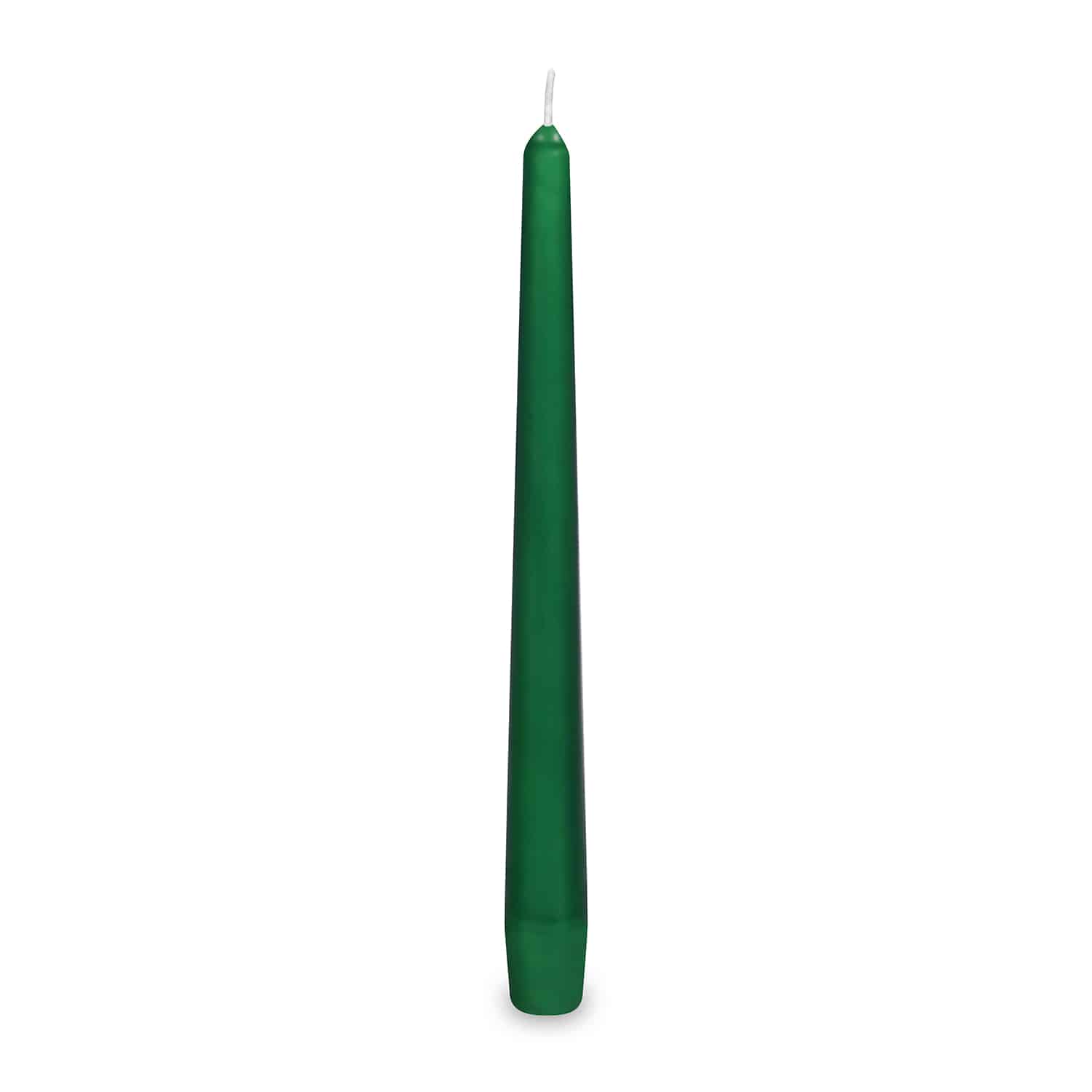 10 ks - sviečka kónická - tmavozelená - Ø23 x 245 mm