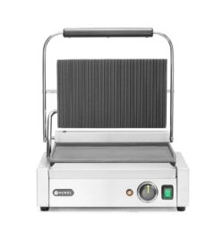 Kontaktgrill - Panini - bordázott/sima | Hendi 263662 340x230 mm-es grillezőfelülettel, 230 V feszültséggel és 2,2 kW összteljesítménnyel rendelkezik.️