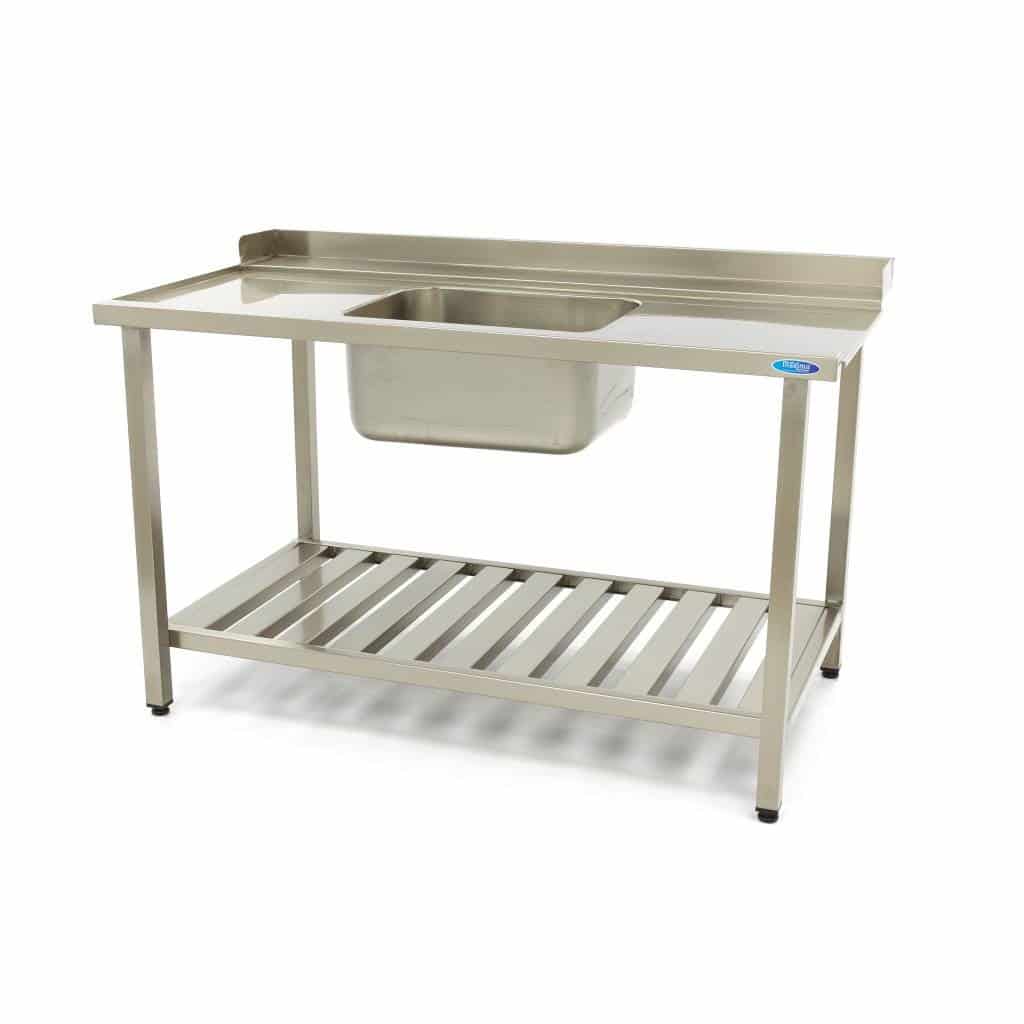 Mosogatóasztal - 120 x 75cm - balra - mosogatóval és hátulütővel - tároló polccal | Maxima 09201034