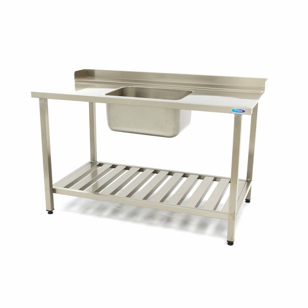 Mosogatóasztal - 140 x 75cm - Jobbra - mosogatóval és hátulütővel - tároló polccal | Maxima 09201040