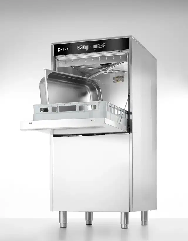 50x60 tálcák és fazekak mosogatógépe – elektronikusan vezérelt, mosószer adagoló rendszerrel és lefolyó szivattyúval, 400V/7100W, 595x777x(M)1335mm | Hendi 236574 - Image 5