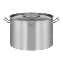 A Royal Catering RCST-113E3-S rozsdamentes acél fazék rendkívül nagy, 113 literes kapacitással rendelkezik, teljes mérete 63,20 × 77,00 × 45,00 cm.