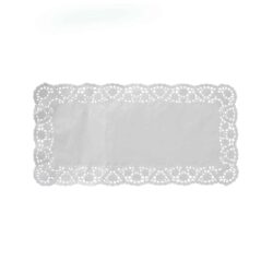 Dekorcsipke (papír) téglalap alakú fehér 40 × 20 cm [6 db]