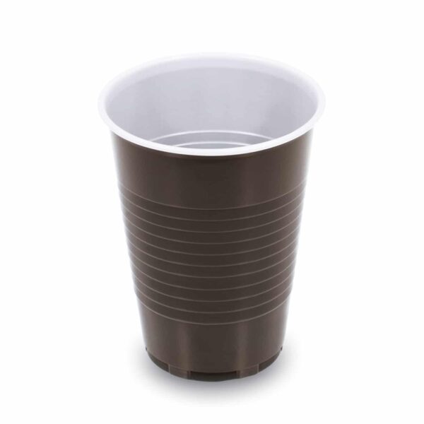 Kávéscsésze (PP) barna/fehér Ø70mm 180ml [100 db]