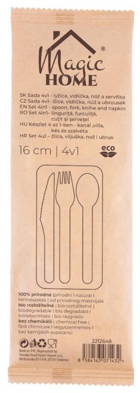 Evőeszköz Woodline ECO, 4 db, 16 cm, MagicHome - Image 2
