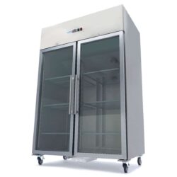 Chladnička - 1200 l - 6 nastaviteľné police (2/1 GN) - nehrdzavejúca oceľ - so sklenenými dverami