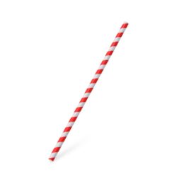 Papír szívószál Spirál piros „JUMBO” Ø8 mm x 25 cm [100 db]