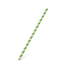 Zöld spirál papír szívószál „JUMBO” – Ø8 mm × 25 cm [100 db]