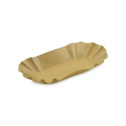 Ovális, zsírálló kraft papírtál – 17,5 × 10,5 × 3 cm [250 db]
