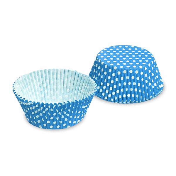 Cukrászsütemény (PAP) Pöttyös fehér/kék Ø50 x 30 mm [40 db]