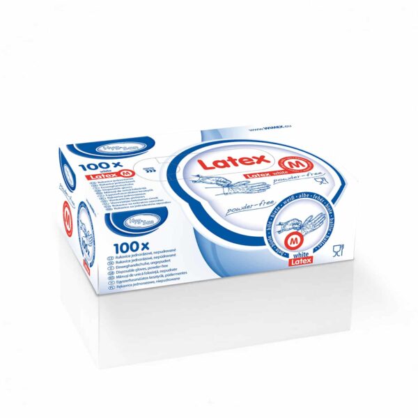 Kesztyű (Latex) nem porított natúr „M” [100 db] - Image 2