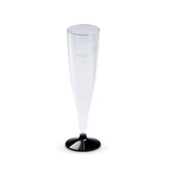 Kristályhatású pezsgős pohár (PS), két részes, fekete talppal – Ø60 mm, 0,1 l [20 db]