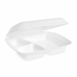 Menübox (XPS) – 3 rekeszes, fehér 241 × 207 × 69 mm [125 db]