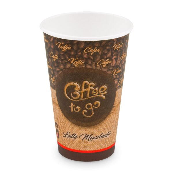 Papírpohár „Coffee to go” Ø90mm 510ml `XL: 0,4L/16oz` [50 db]