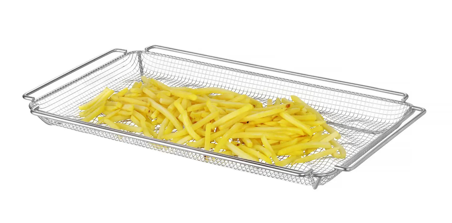 Košík na vyprážanie hranoliek GN 1/1 | Hendi 808818 je určený na prípravu dokonale chrumkavých hranoliek alebo inej zeleniny v rúre bez použitia oleja.️