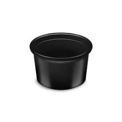 Öntetes tálka (PP), fekete Ø46 mm, 30 ml [50 db]