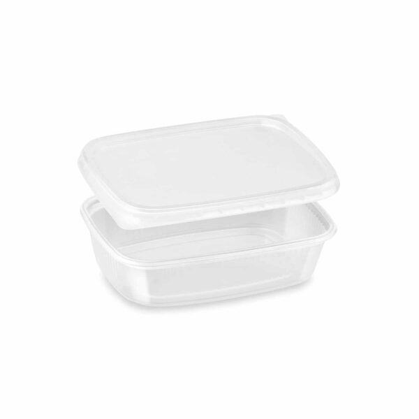 Tál (PP) négyzet alakú átlátszó 125ml + fedél [250 db]