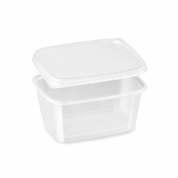 Tál (PP) négyzet alakú átlátszó 250ml + fedél [250 db]