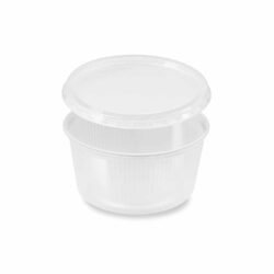 Tál (PP) kerek átlátszó 250ml + kupak [250 készlet]