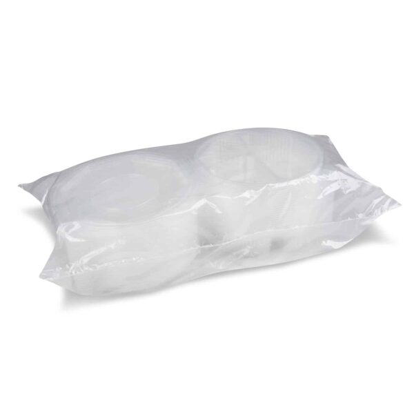 Menü tál (PP) fedéllel 3 részes nyolcszögletes átlátszó [25 db] - Image 2