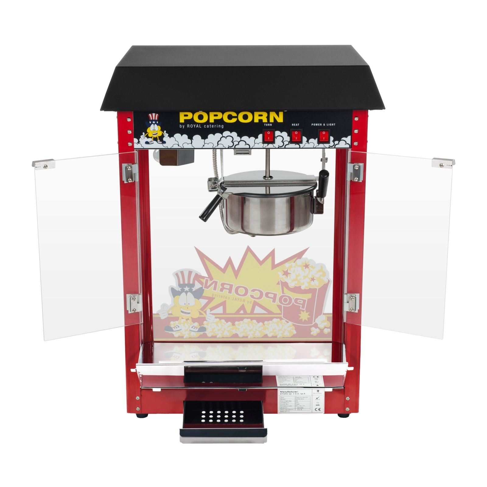 Stroj na popcorn - 1600W - (čierny) - 3