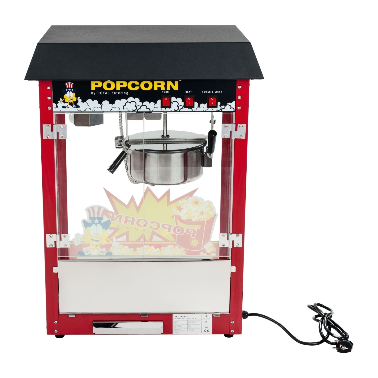 Stroj na popcorn - 1600W - (čierny) - 1