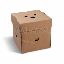 Hamburger box (PAP FSC Mix) kihajtható, zsírálló kraft 145 × 145 × 150 mm [50 db]