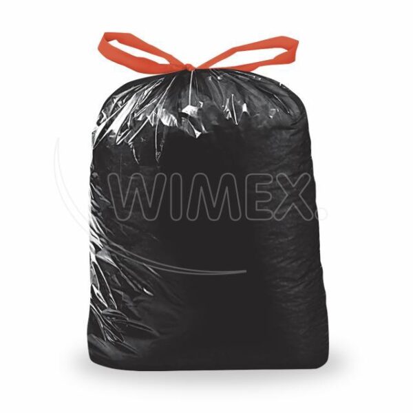 Szemeteszsák (LDPE) visszahúzható fekete 70 x 100 cm 120L [25 db]