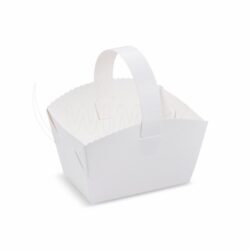 Esküvői papírkosár fogantyúval (PAP) 10 × 8 × 6 cm [50 db]