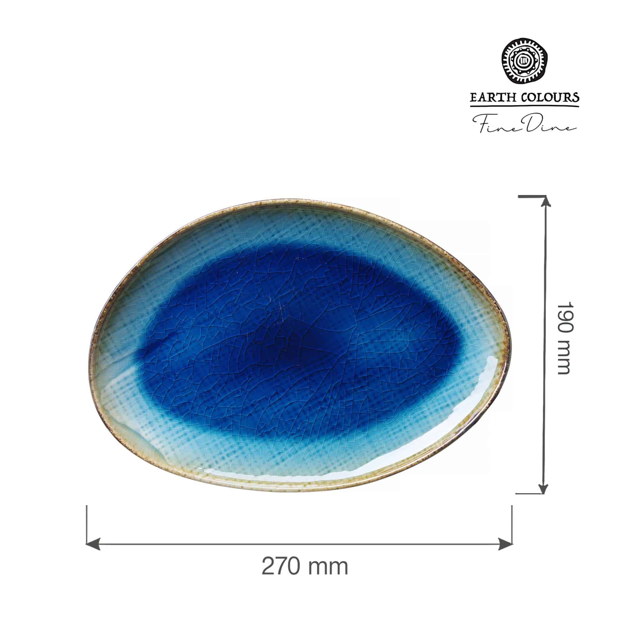 Lazur organikus formájú tányér, 270x190mm - Image 9