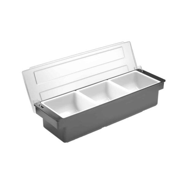 Összetevő doboz – 3 tároló, Bar up, Fekete, 480x150x(m)100mm