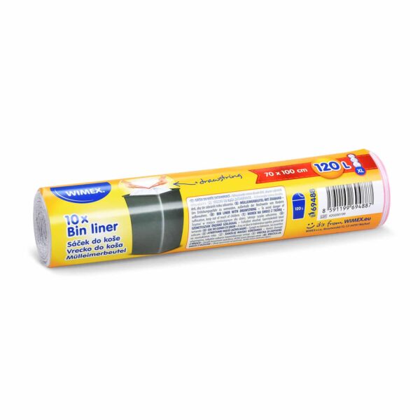 Visszahúzható szemeteszsák (HDPE) fehér 70 x 100 cm 120L `XL` [10 db] - Image 2