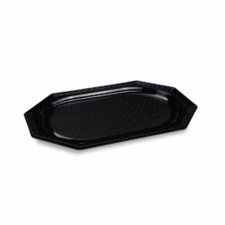 Ovális tálca (rPET) fekete 45 × 30,2 cm [10 db]