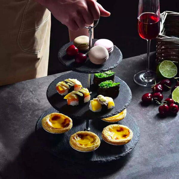 Bridlicový trojposchodový servírovací stojan | Gastrokitchen 2