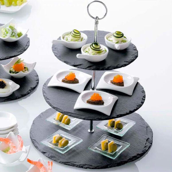 Bridlicový trojposchodový servírovací stojan | Gastrokitchen 5