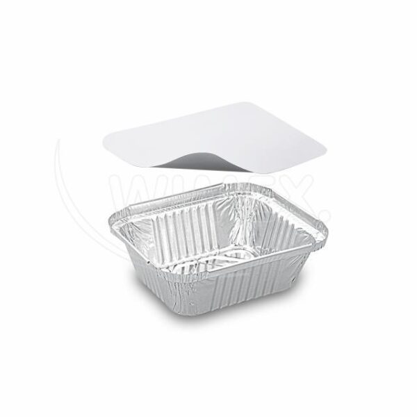 Tál (ALU) négyzet alakú 145 x 120 x 41 mm 470ml + fedél [5 db]