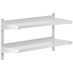 Nástenná polica - 100 x 40 cm | RCWR-1000.4 z nehrdzavejúcej ocele je skvelým riešením pre prehľadné a priestorovo úsporné skladovanie kuchynského náčinia.️