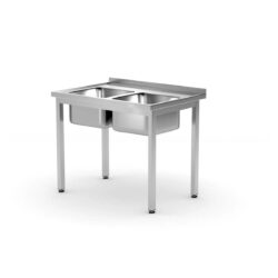 Umývací stôl - 2 drezy - 1000x600 mm - Kitchen Line | Hendi 811580 je zváraný stôl s dvoma drezmi, ktorý je profesionálnym vybavením do každej kuchyne.️