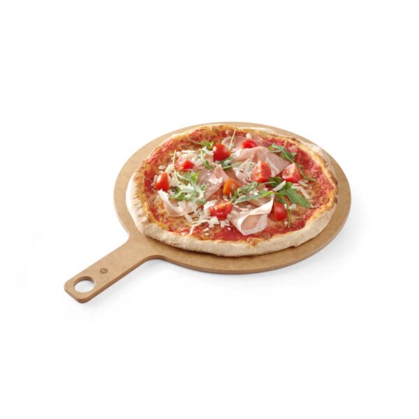 Doska na pizzu s rukoväťou - ⌀406 mm | Hendi 500057 je vyrobená zo stlačených drevených vlákien a je určená na servírovanie pizze.️