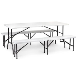 Összecsukható catering szett - asztal + padok | 180 cm