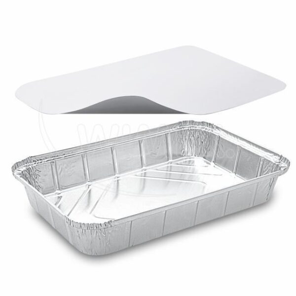 Tál (ALU) négyzet 315 x 215 x 43 mm 2000ml + fedél [10 készlet]