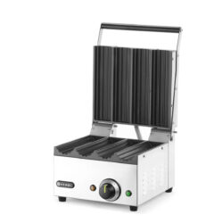 Kontaktný gril – Hotdogy – 1800 W – 385×285 mm | Hendi 263594 je profesionálny kompaktný gril určený na opekanie hotdogových žemlí, bagiet a tortíl.️