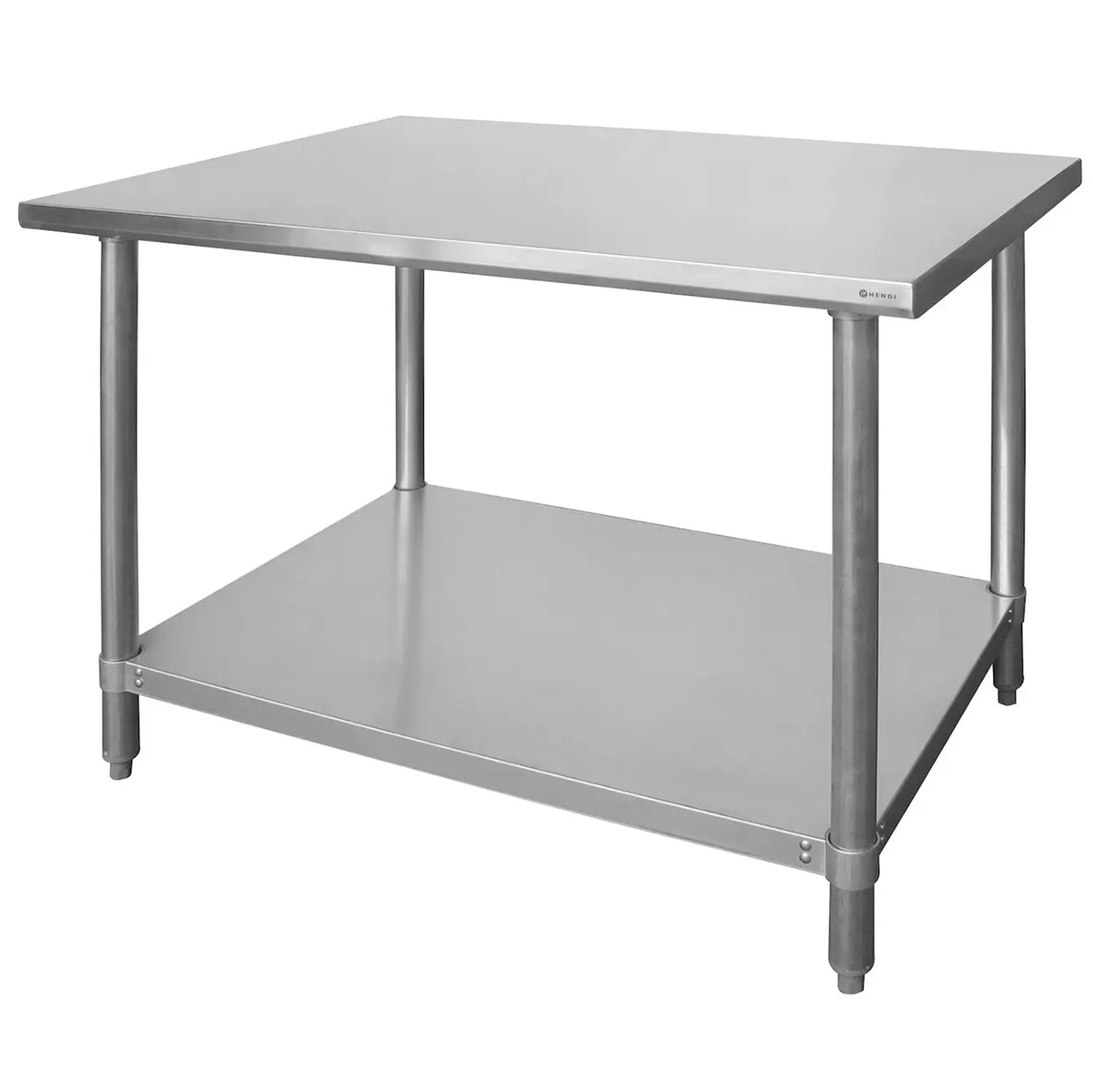 Centrálny pracovný stôl s poličkou - 1600x600 mm - Budget Line | Hendi 812471 je praktické a stabilné riešenie pre gastro prevádzky.