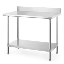 Pracovný stôl so zadným lemom - 1000x600 mm - Budget Line | Hendi 817568 je robustný stôl, ktorý predstavuje praktické riešenie pre gastro prevádzky.️