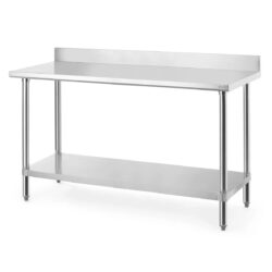 Pracovný stôl so zadným lemom - 1600x600 mm - Budget Line | Hendi 817599 je robustný stôl, ktorý predstavuje praktické riešenie pre gastro prevádzky.️