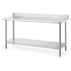 Pracovný stôl so zadným lemom - 1800x600 mm - Budget Line | Hendi 817605 je robustný stôl, ktorý predstavuje praktické riešenie pre gastro prevádzky.️