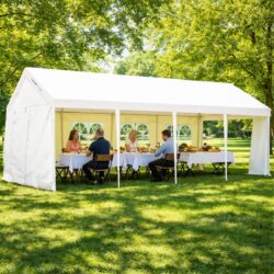 Pevný cateringový stan 4×8 m | Gastrokitchen má pozinkovanú lakovanú oceľovú konštrukciu a nepremokavú Oxford látku. Ideálny na párty, oslavy a eventy.